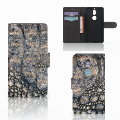 Nokia 7 | Telefoonhoesje | Met pasjeshouder | Krokodillenprint