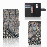 Nokia 7 | Telefoonhoesje | Met pasjeshouder | Krokodillenprint