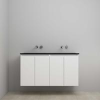 On-Line Onderkast - 120 cm - Voorgemonteerd - Greeploze Ladestructuur - Acryl Wastafel - zonder Kraangat - Mat Wit