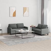 2-delige Loungeset met kussens stof donkergrijs