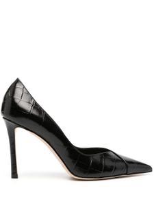 Jimmy Choo Cass 95 crocodile-embossed pumps - Noir