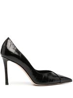 Jimmy Choo Cass 95 crocodile-embossed pumps - Noir - thumbnail