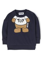 Moschino Kids sweat en coton à logo imprimé - Bleu