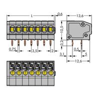 WAGO 805-106 Veerkrachtklemblok 1.50 mm² Aantal polen 6 Grijs 220 stuk(s)