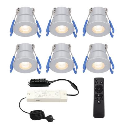 Set van 6 Milano inbouwspots 12V - IP65 waterdicht - 2700K warm wit - 3 Watt 200 lumen - RVS - Verandaverlichting - Dimbaar