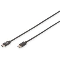 Digitus USB-kabel USB 2.0 USB-C stekker, USB-C stekker 1.00 m Zwart Afgeschermd AK-300155-010-S