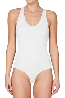 J&C corrigerende body dames - brede bandjes - Shapewear bodysuit - Wit - Huidskleur