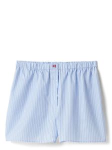 Miu Miu boxer rayé à logo brodé - Bleu