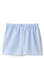 Miu Miu boxer rayé à logo brodé - Bleu