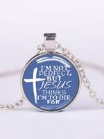 I’m Not Perfect Phrase Letters Gemstone Necklace - thumbnail