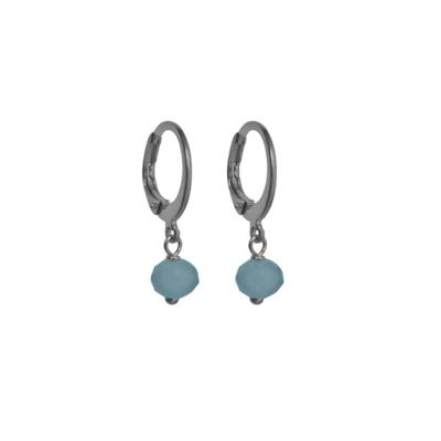 Flow Jewels Oorringen Yara Licht Blauw Kraaltje Zilver