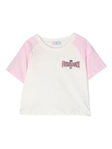 Chiara Ferragni Kids t-shirt bicolore à logo imprimé - Blanc