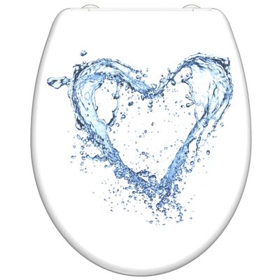 Schütte Toiletbril Met Soft-close Blue Heart Duroplast Wit Schütte Toiletbril Met Soft-close Blue Heart Duroplast Wit