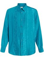 ETRO chemise en soie à fleurs en jacquard - Bleu