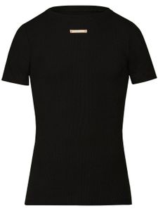 Maison Margiela t-shirt Fancy en maille nervurée - Noir