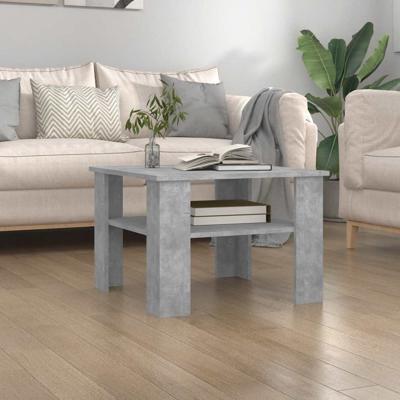 Salontafel 60x60x42 cm bewerkt hout betongrijs