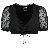 Dirndl bloes met kant mouw zwart