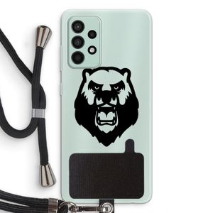 Angry Bear (black): Samsung Galaxy A52s 5G Transparant Hoesje met koord