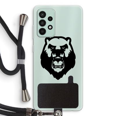Angry Bear (black): Samsung Galaxy A52s 5G Transparant Hoesje met koord