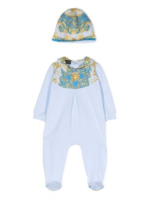 Versace Kids lot de deux bodys à imprimé baroque - Bleu