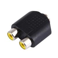 3.5mm vrouwelijk naar 2 RCA vrouwelijk Adapter(Black)