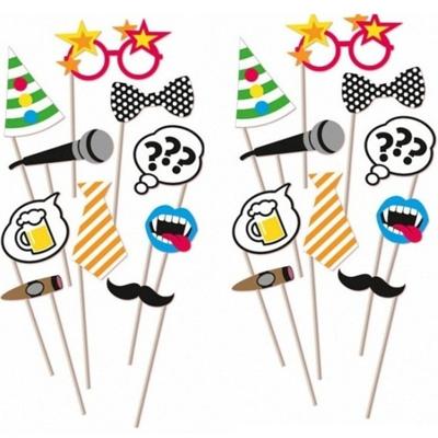 Foto props voor een verjaardag - setje van 20x - selfies maken - Photo boot accessoires