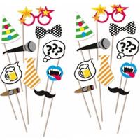 Foto props voor een verjaardag - setje van 20x - selfies maken - Photo boot accessoires