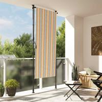 VidaXL Rolgordijn voor buiten 120x270 cm stof en staal geel en wit