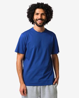 HEMA Heren T-shirt basic felblauw (felblauw)