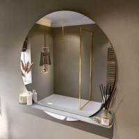 MONDIAZ SPOT spiegel rond 120cm met Spiegelplanchet kleur Plata. MONDIAZ SPOT spiegel rond 120cm met Spiegelplanchet kleur Plata.