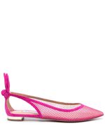 Aquazzura ballerines à empiècement en mesh - Rose