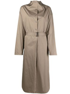 LEMAIRE robe en coton à taille ceinturée - Vert