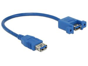 Delock USB-kabel USB 3.2 Gen1 (USB 3.0 / USB 3.1 Gen1) USB-A bus, USB-A bus 0.25 m Blauw 85111