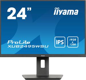 Iiyama ProLite XUB2495WSU-B7 LED-monitor Energielabel D (A - G) 61.2 cm (24.1 inch) 1920 x 1080 Pixel 16:9 4 ms HDMI, DisplayPort, Hoofdtelefoon (3.5 mm