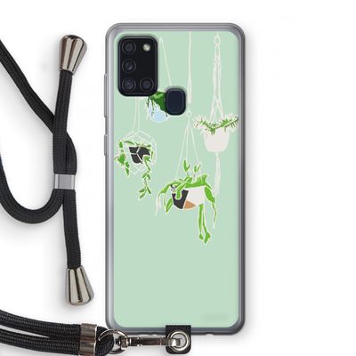 Hang In There: Samsung Galaxy A21s Transparant Hoesje met koord