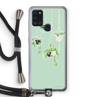 Hang In There: Samsung Galaxy A21s Transparant Hoesje met koord