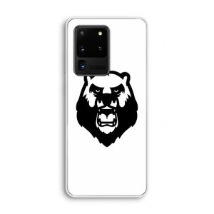 Angry Bear (white): Samsung Galaxy S20 Ultra Transparant Hoesje