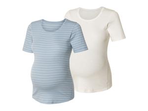 esmara 2 dames zwangerschapsshirts (XL (48/50), Blauw/wit)