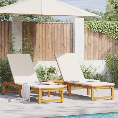 Ligstoel 3 pcs Bruin 35 x 35 x 34cm Massief acaciahout
