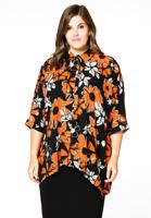 Yoek Blouse met strik BELLA | Zwart | Maat 54/56