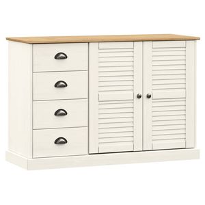 The Living Store VIGO Dressoir - 113 x 40 x 75 cm - Massief grenenhout - Wit