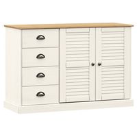 The Living Store VIGO Dressoir - 113 x 40 x 75 cm - Massief grenenhout - Wit - thumbnail