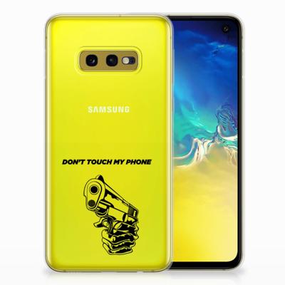Samsung Galaxy S10e Silicone-hoesje Gun Don't Touch My Phone Samsung Galaxy S10e Silicone-hoesje Gun Don't Touch My Phone