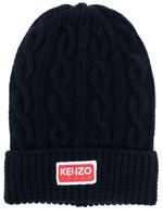 Kenzo bonnet en maille torsadée - Bleu - thumbnail