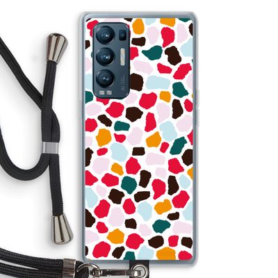 Colored Giraffe: Oppo Find X3 Neo Transparant Hoesje met koord