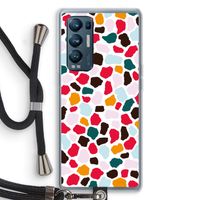 Colored Giraffe: Oppo Find X3 Neo Transparant Hoesje met koord