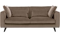 Goossens Bank Suite bruin, stof, 3-zits, elegant chic