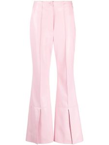 Nanushka pantalon évasé à ourlet fendu - Rose