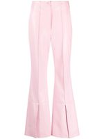 Nanushka pantalon évasé à ourlet fendu - Rose