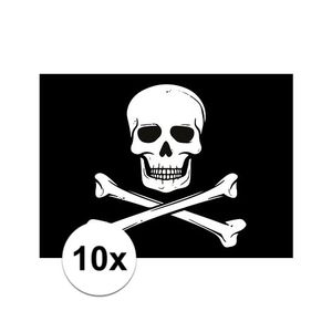 10x Piraten thema stickers 7.5 x 10 cm